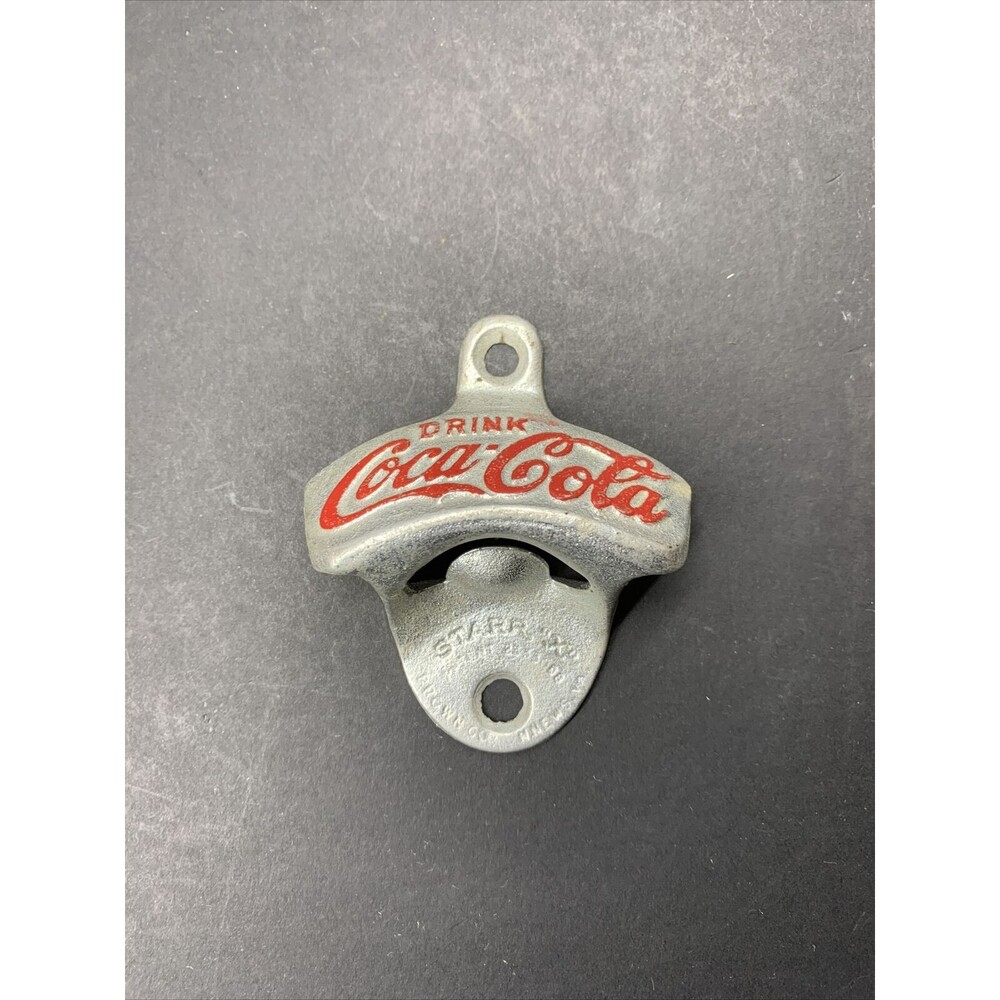 Vintage Coca-Cola Bottle Opener Starr "X" Wall Mount. Brown Co. N.News, VA 4